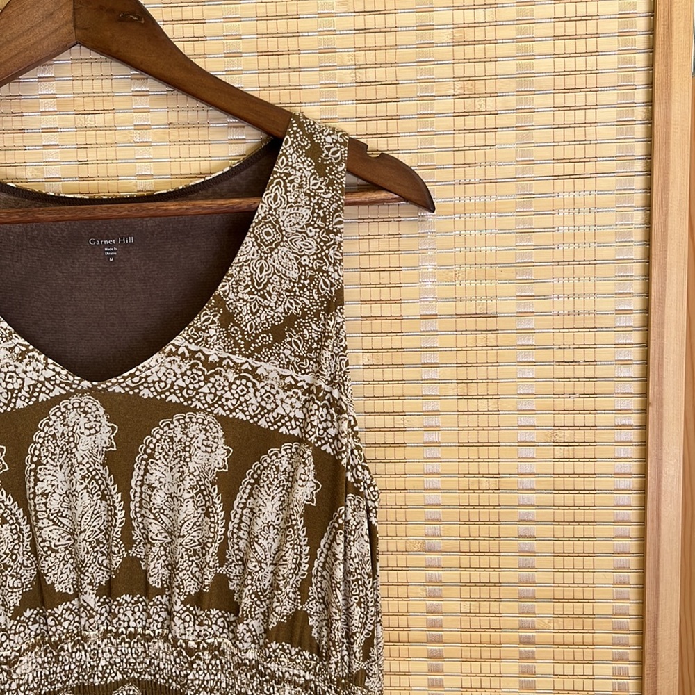 Garnet Hill Maxi Dress Paisley Pockets Boho